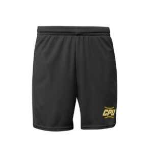 CPU Baseball A4 7″ Flatback Mesh shorts  with side pockets Adult-Black