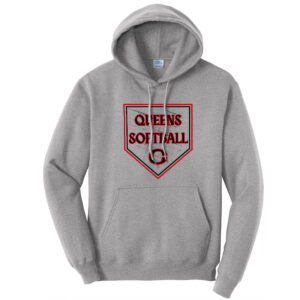 Queens Softball Unisex Fleece Hooded Sweatshirt-Athletic Heather