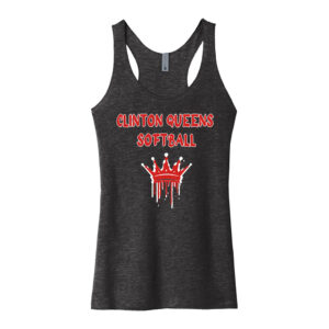 Queens Softball Next Level Women’s Triblend Racerback Tank-Vintage Black