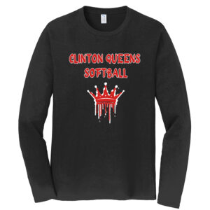 Queens Softball Unisex Fan Favorite Cotton Long Sleeve Tee-Black