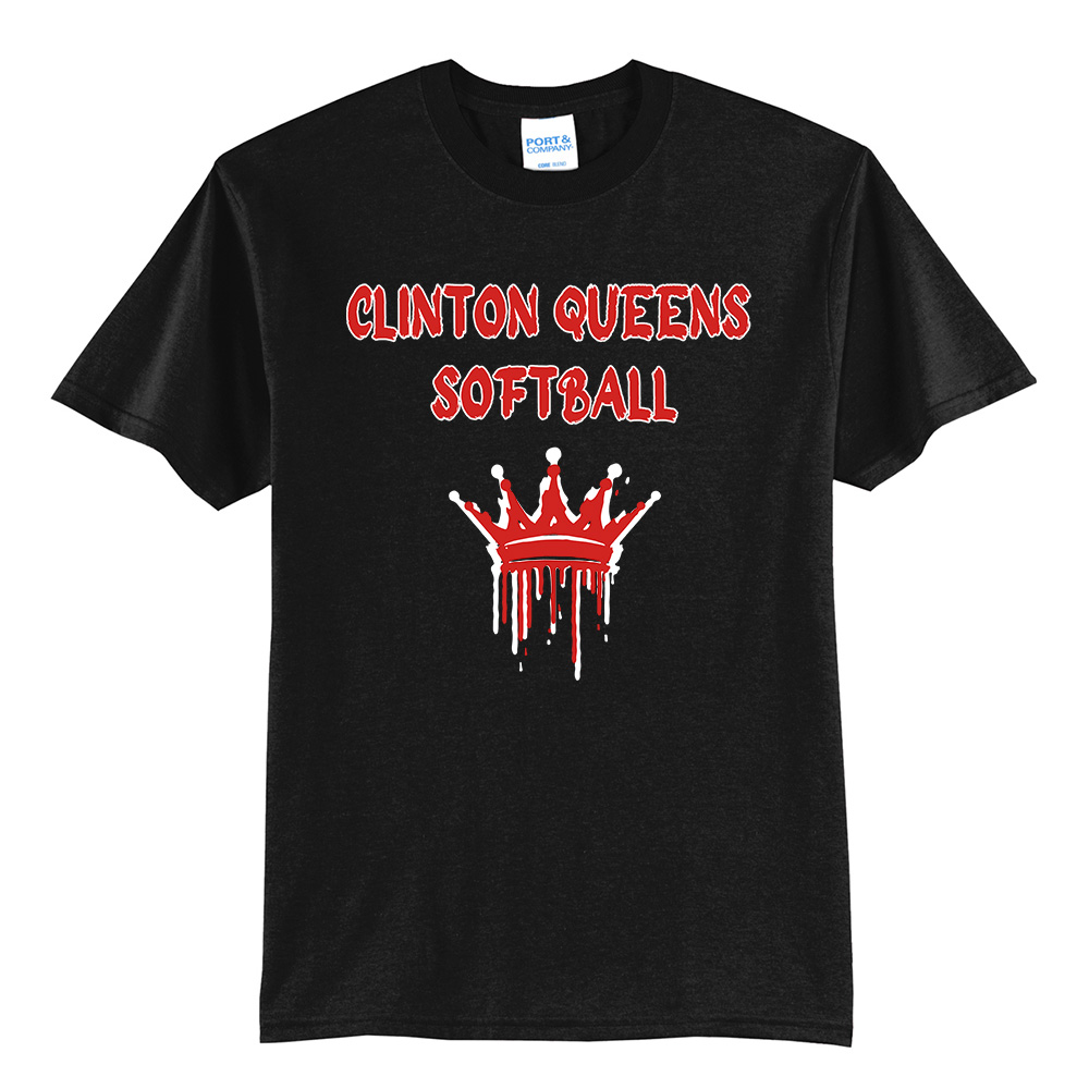 Queens Softball Unisex Short Sleeve Tee-Black