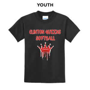 Queens Softball Youth Short Sleeve Tee-Black