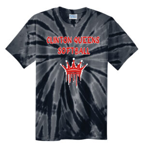Queens Softball Unisex Essential Tie-Dye Tee-Black