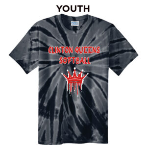 Queens Softball YOUTH Essential Tie-Dye Tee-Black