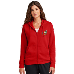 River King Soccer Nike Women’s Club Fleece Sleeve Swoosh Full-Zip Hoodie-University Red