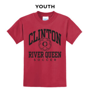River Queen Soccer Youth Short Sleeve Tee-Red