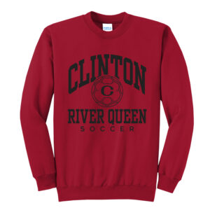 River Queen Soccer Unisex Fleece Crewneck Sweatshirt-Red