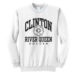River Queen Soccer Unisex Fleece Crewneck Sweatshirt-White