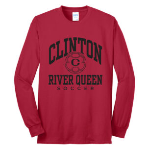 River Queen Soccer Unisex Cotton Long Sleeve Tee-Red