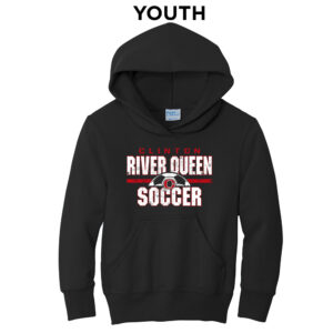 River Queen Soccer Youth Fleece Hooded Sweatshirt-Black
