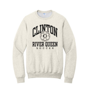 River Queen Soccer Unisex Core Fleece Crewneck Pocket Sweatshirt-oatmeal heather