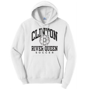 River Queen Soccer Unisex Fleece Hooded Sweatshirt-White