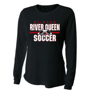 River Queen Soccer Women’s Cooling Performance Long Sleeve Tee-Black