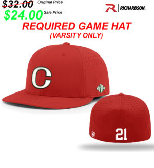 Clinton BB Player Gear Richardson Pro Lite FlexFit Cap-Red REQUIRED VARSITY ONLY GAME HAT