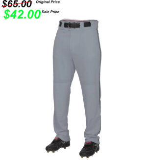 Clinton BB Player Gear Rawlings pro Semi-Relaxed Fit Pant w/Piping Men-Grey/Black
