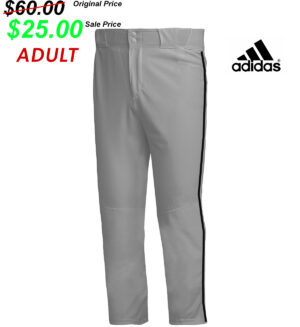 Clinton BB Player Gear adidas Icon Pro OHP Baseball Pant with Piping-Team Mid Grey/Black (M is out of stock)