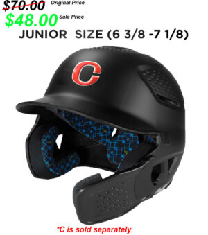 Clinton BB Player Gear Rawlings  Matte BLACK RX2 SERIES REVERSE  ADJUST BATTING HELMET  Junior  size (6 3/8 -7 1/8)
