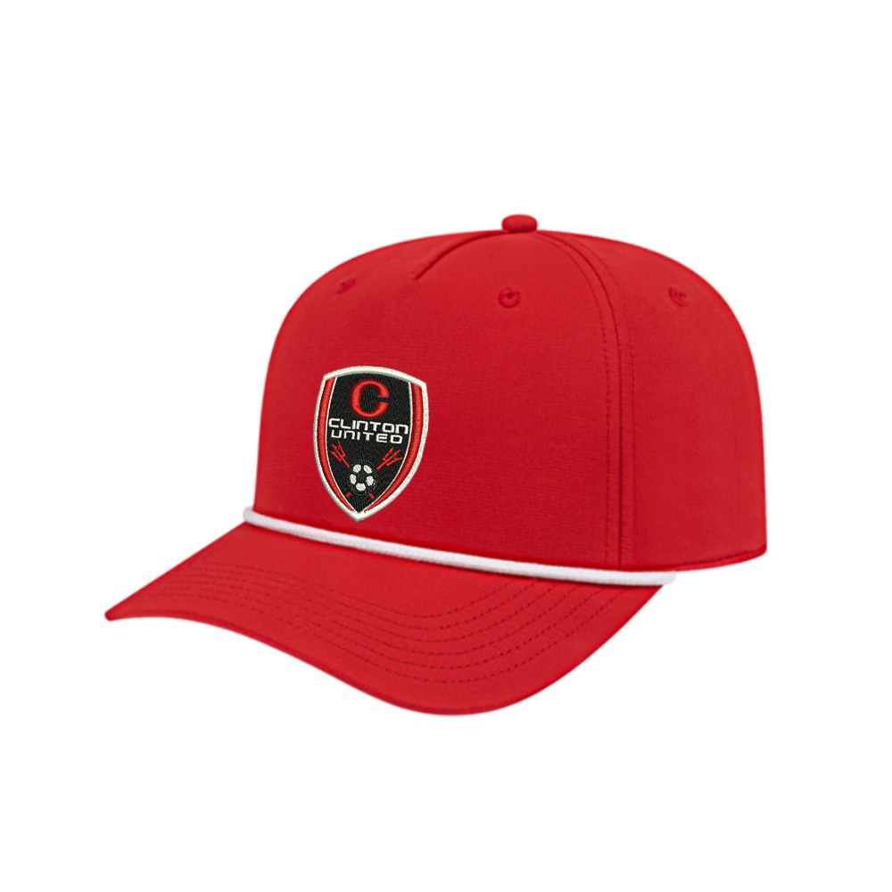 Clinton United Soccer ICON performance rope golf cap-Red/White