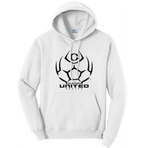 Clinton United Soccer Unisex Fleece Hooded Sweatshirt-White
