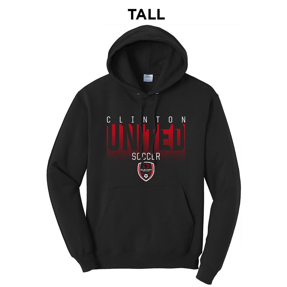 Clinton United Soccer Tall Fleece Hooded Sweatshirt-Black