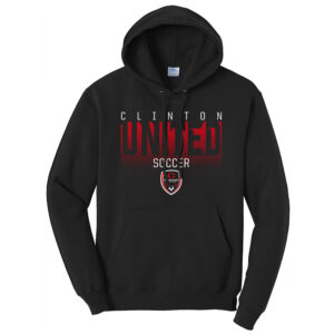 Clinton United Soccer Unisex Fleece Hooded Sweatshirt-Black