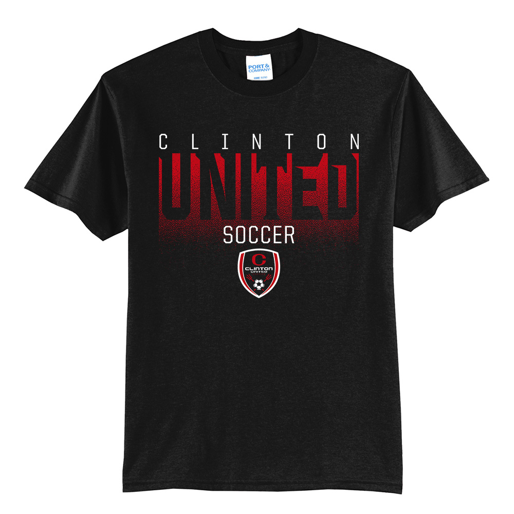 Clinton United Soccer Unisex Short Sleeve Tee-Black