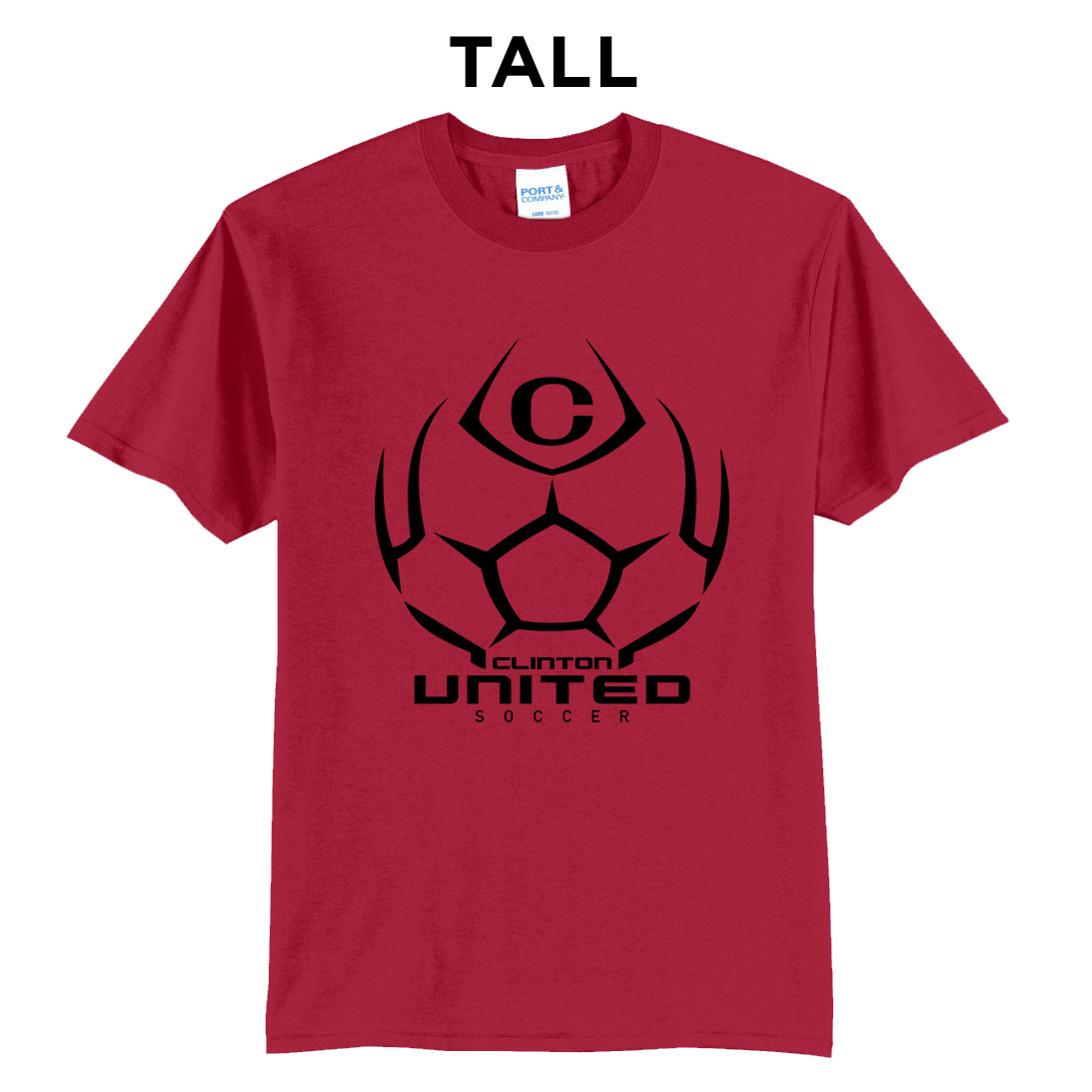Clinton United Soccer Tal Short Sleeve Tee-Red