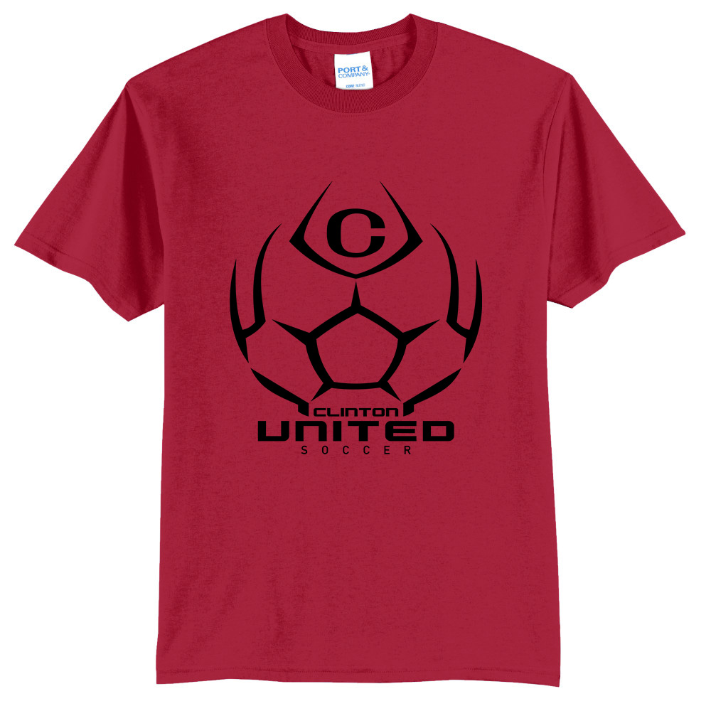 Clinton United Soccer Unisex Short Sleeve Tee-red