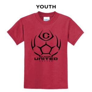 Clinton United Soccer Youth Short Sleeve Tee-Red