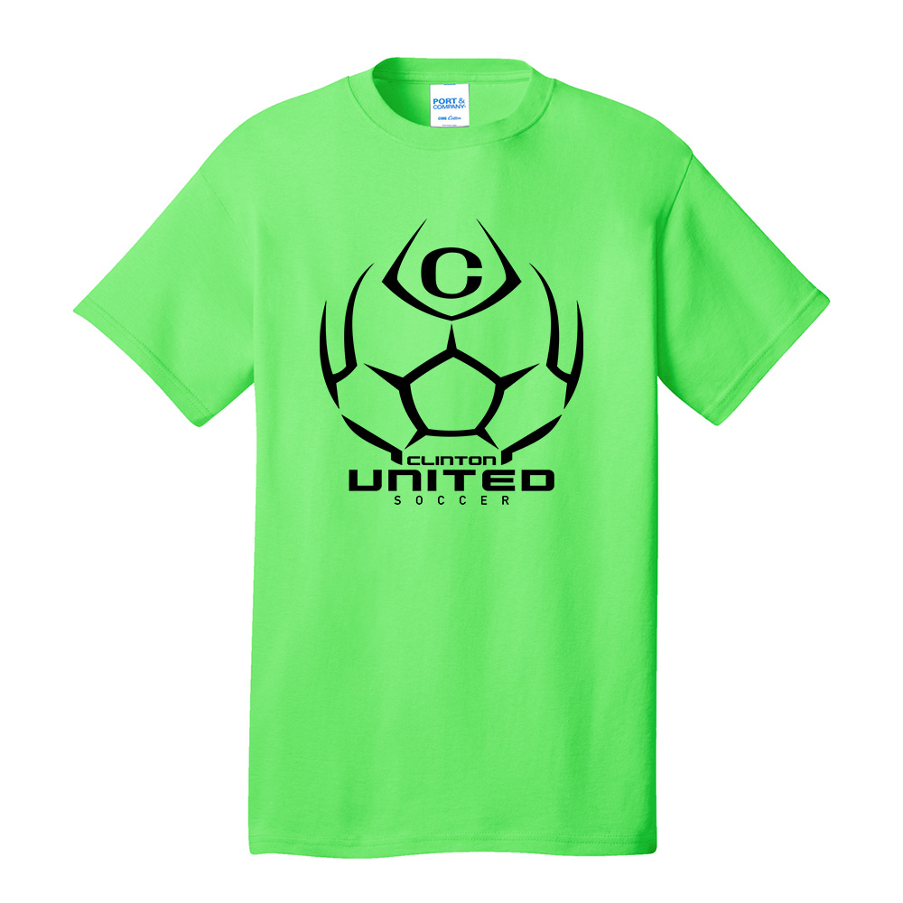 Clinton United Soccer Unisex Short Sleeve Tee-Neon Green