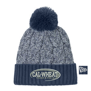 Cal Wheat Track Field New Era Marled Knit Pom Beanie-Navy/Grey