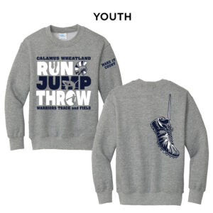 Cal Wheat Track Field Youth Fleece Crewneck Sweatshirt-Athletic Heather