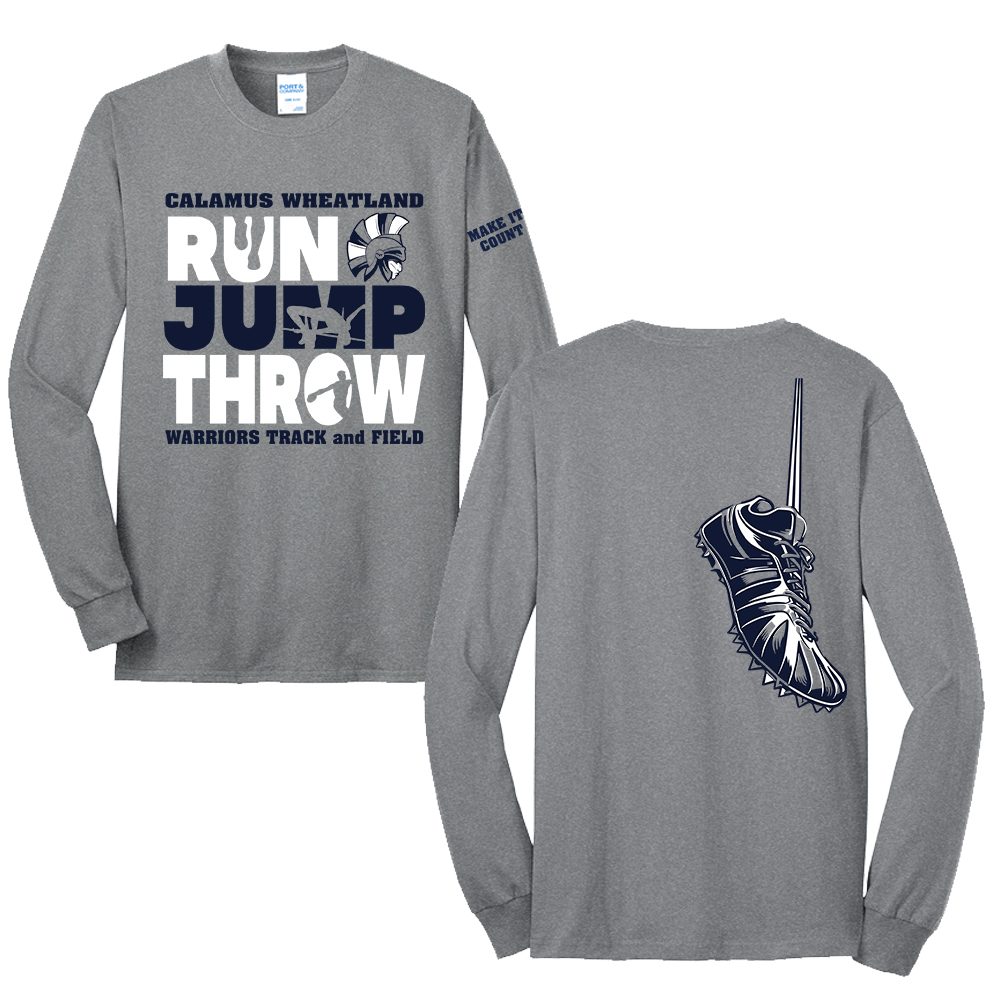 Cal Wheat Track Field Unisex Cotton Long Sleeve Tee-Athletic Heather