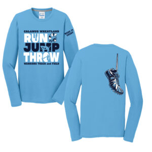 Cal Wheat Track Field Men Long Sleeve Essential Blended Performance Tee-Aquatic Blue