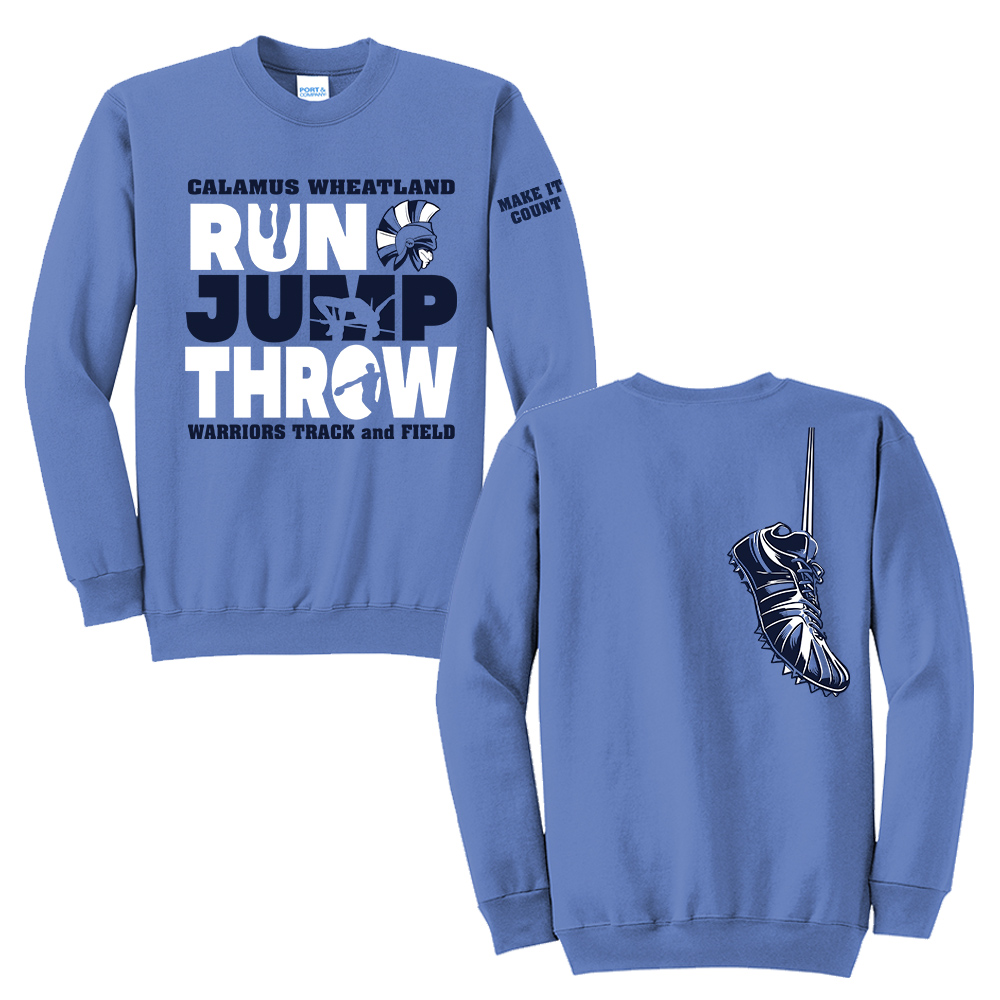 Cal Wheat Track Field Unisex Fleece Crewneck Sweatshirt-Carolina Blue