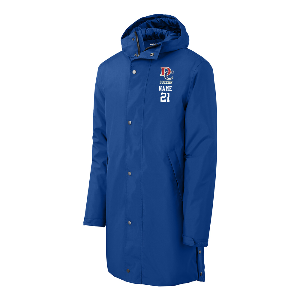 DC Girls Soccer Coat Sport-Tek Adult Waterproof Insulated Sideline Parka-True Royal