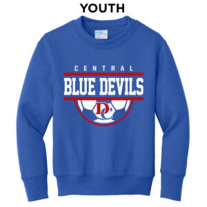 DC Girls Soccer Youth Fleece Crewneck Sweatshirt-Royal
