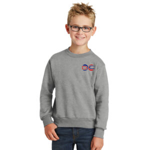 DC Tennis Youth Fleece Crewneck Sweatshirt-Athletic heather