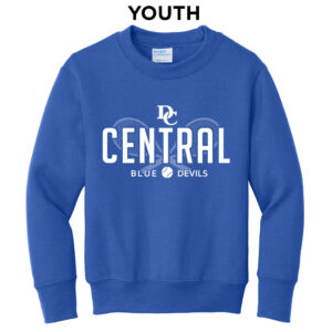 DC Tennis Youth Fleece Crewneck Sweatshirt-Royal