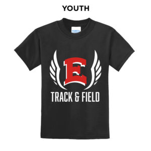 DM East Track Field Youth Short Sleeve Tee-Black