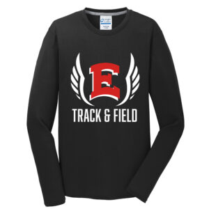 DM East Track Field Unisex Long Sleeve Essential Blended Performance Tee-Black