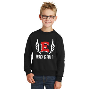DM East Track Field Youth Fleece Crewneck Sweatshirt-Black