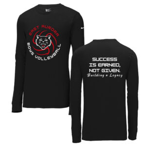 EA Boy Volleyball Men Nike Dri-Fit Cotton/Poly Long Sleeve Tee-Black