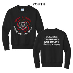 EA Boy Volleyball Youth Fleece Crewneck Sweatshirt-Black