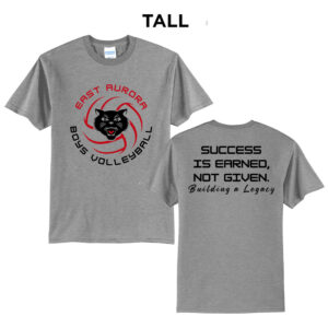 EA Boy Volleyball Tall Cotton Short Sleeve Tee-Grey