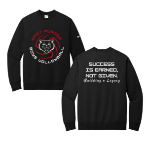 EA Boy Volleyball Nike Club Fleece Sleeve Swoosh Crew Adult-Black