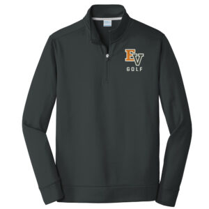 EV Golf Port and Company Men Performance Fleece 1/4-Zip Pullover Sweatshirt-Black