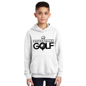 EV Golf Youth Fleece Hooded Sweatshirt-White
