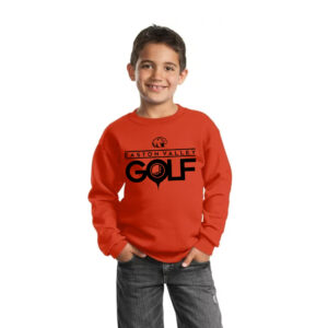 EV Golf Youth Fleece Crewneck Sweatshirt-Orange