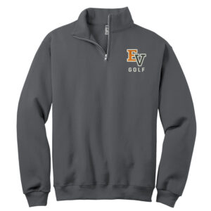 EV Golf Jerzees Unisex NuBlend 1/4 Zip Cadet Collar Sweatshirt-Charcoal